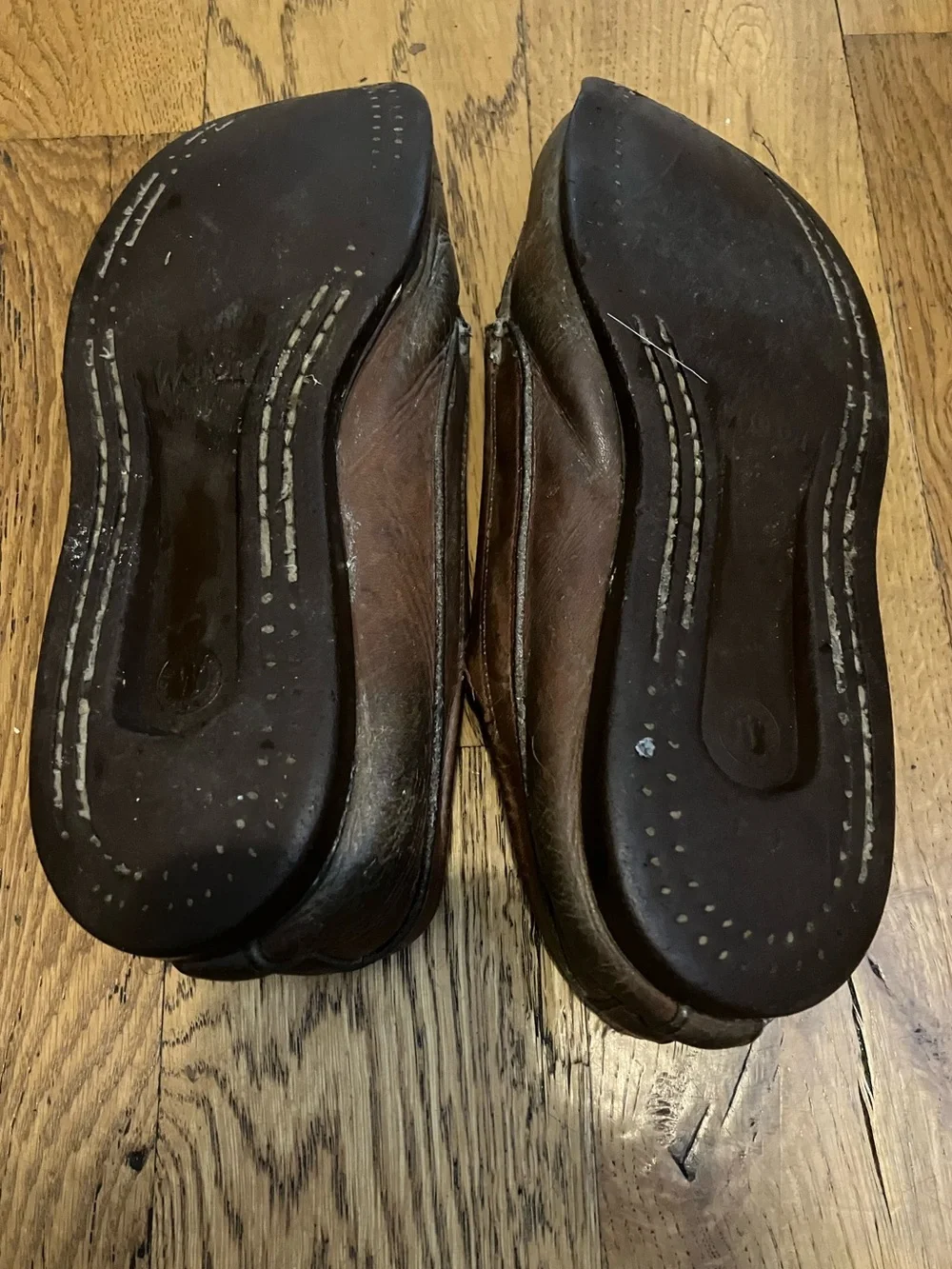 Vintage Men's Weron 8.5-9 Brown Leather Shoes Loafers For Repair As Is No Laces